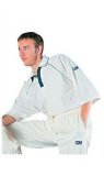 GUNN & MOORE Gunn and Moore Premier Plus 3/4 Sleeve Cricket Shirt - Lt Cream/Green - Large