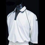 GUNN & MOORE Gunn and Moore Premier Plus 3/4 Sleeve Cricket Shirt - Lt Cream/Maroon - Small