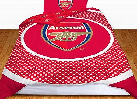 Gunners OFFICIAL Arsenal FC Bullseye Single Reversible Duvet Cover and Pillowcase Set (ARSNLSD1)