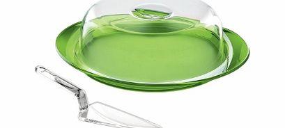 Guzzini Feeling Cake Dish and Dome with Server Green