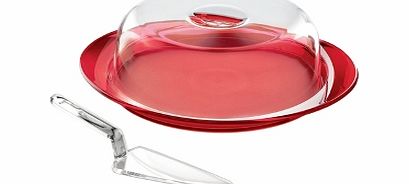 Guzzini Feeling Cake Dish and Dome with Server Red