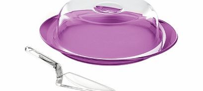 Guzzini Feeling Cake Dish and Dome with Server Violet