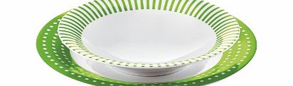 Gocce Porcelain Dots Tableware Set Green Gocce