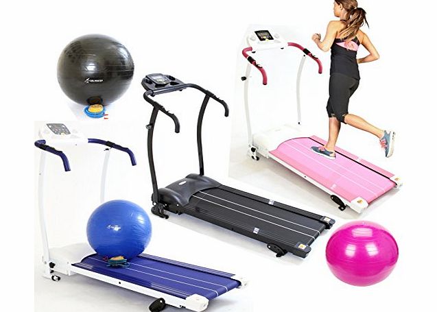 GYM MASTER ELECTRIC TREADMILL Exercise Equipment - Fitness Motorised 1.5HP Home Gym in BLACK   FREE GYM BALL