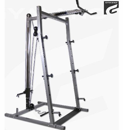 Gymano Barbell Squat Rack with Lat Pull Down
