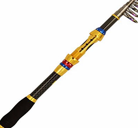 GZsupertrip Supertrip TM Telescopic Fishing Rod Portable Carbon Fiber Fishing Rod Pole Saltwater Travel Retractable Spinning Fishing Rod Size 3.6M/11.81ft