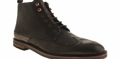 h by hudson Black Tapton Brogue Boots