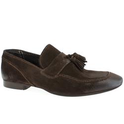 H By Hudson Male Captain Tassle Loafer Suede Upper in Brown