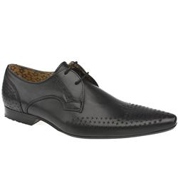 H By Hudson Male Stellar Wing Star Leather Upper in Black