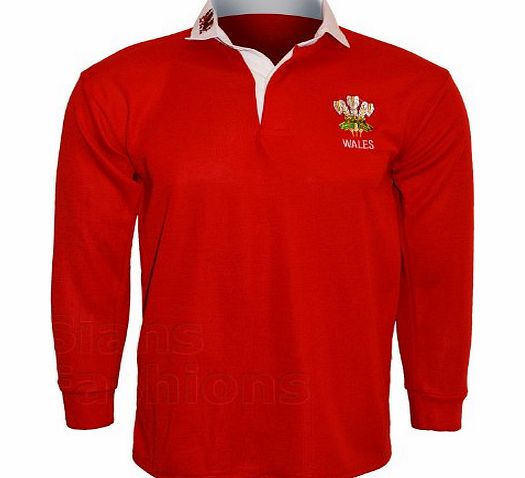 H M FASHION Wales Welsh Cymru Rugby Shirts Unisex Adults Collar Full Sleeve S M L XL XXL 3XL 4XL 5XL (XL)