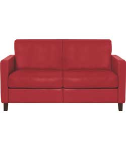 Habitat Chester Leather 2 Seater Sofa - Red