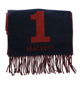 Navy and Red Tassle Scarf