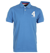 New Classic Bright Blue Pique Polo Shirt