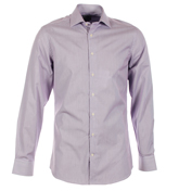 Purple Needle Stripe Slim Fit Shirt