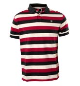 Red and Navy Pique Polo Shirt