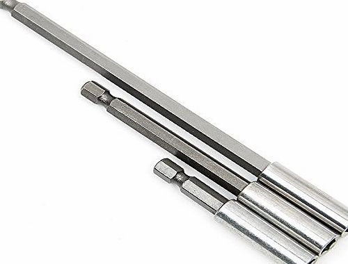 Hakkain Hakkin 3pc Magnetic Drill Bit Holder Extension 3 Piece Set For Screws, Nuts, and Any Drill And Handheld Driver - Includes 2``, 4``, 6`` Extensions For Quick Change - 1/4 Inch Hex Shank