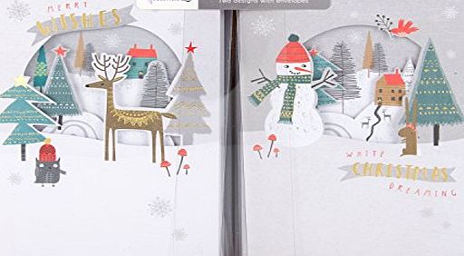 Hallmark Handmade Christmas Card Pack Merry Wishes - 10 Cards, 2 Designs