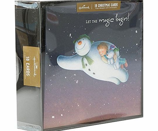 Hallmark Signature Silver Foil The Snowman Design Boxed Christmas Card (Pack of 18)