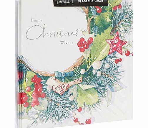 Hallmark Traditional Charity Iridescent Glitter Design Boxed Christmas Card (Pack of 10)