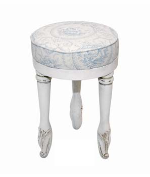 Halo French Painted Upholstered Stool