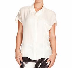 Halston Heritage Cream short-sleeved blouse