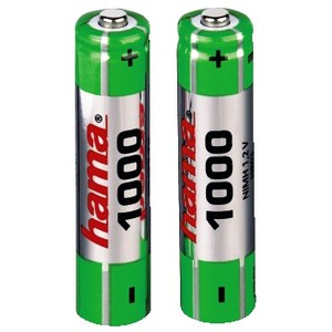 Hama 1000mAh Rechageable Batteries - 2 x AAA