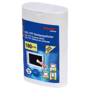 hama Cleaning Cloths for LCD and TFT Screens (100 Wipes in Dispenser) - Ref 62699