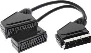 Multimedia - Scart Adapter Scart Plug - 2 Sockets, 12-pin - 42378