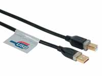 hama transparent connecting cable, USB A Male