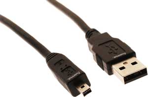 USB 2.0 Cable USB-A Plug - mini USB-B Plug (ref. 4PMV2), 1.8 m - 74200