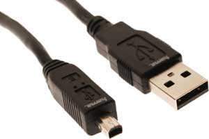 USB 2.0 Cable USB-A Plug - mini USB-B Plug (ref. B4), 1.8 m - 74202