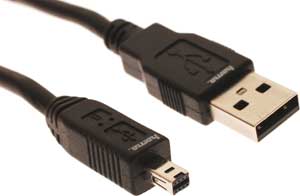 USB 2.0 Cable USB-A Plug - mini USB-B Plug (ref. B6), 1.8 m - 74203