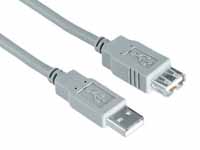 USB grey extension cable, 3 metres, EACH