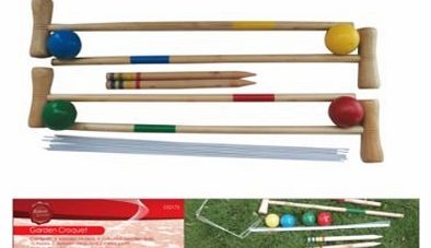 Family Garden Croquet Set with 72cm Long Mallets