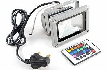 hamimelon 10W 900LM LED RGB 16 COLOR CHANGING Waterproof SPOTLIGHT Flood Light Garden Lamp Floodlight Outdoor Indoor w/ IR Remote Control   AC Adaptor New (with EPISTAR led chip)