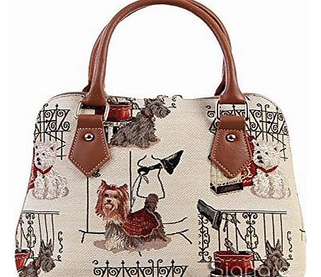 Handbag Queen Signare Womens Ladies Tapestry Fashion Handbag Across Body Bag (Convertible) Fashion Dog