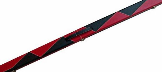 Handmade Cues Luxury Hand Crafted Leather Red and Black Design 3/4 jointed Hard Snooker Cue Case.