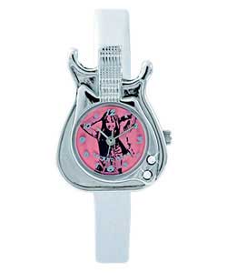 Girls Silver Guitar Watch