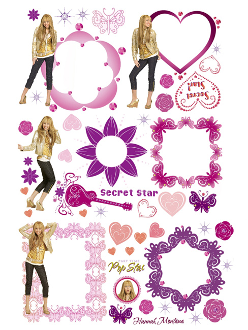 Hannah Montana Photo Wall Stickers Stikarounds 48 pieces