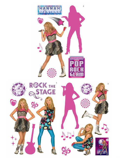 Hannah Montana Wall Stickers Quick Sticks 52 Pieces