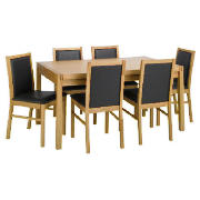 Dining Table & 6 Chairs, oak effect