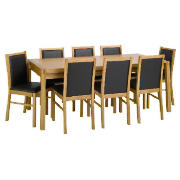 Dining Table & 8 Chairs, oak effect