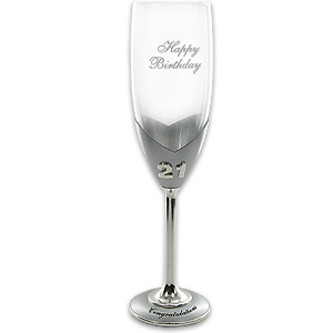happy 21st Birthday Champagne Glass