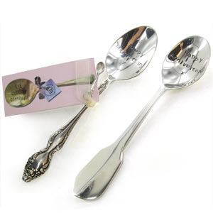 Happy Anniversary Silver Plated Antique Teaspoon