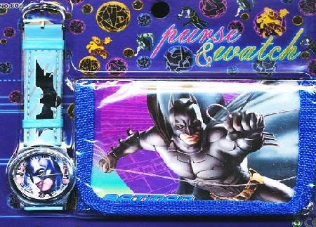Happy Bargains Ltd Batman Dark Knight Childrens Watch Wallet Set For Kids Children Boys Girls Great Christmas Gift Gift