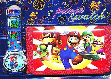 Happy Bargains Ltd Mario Brothers Childrens Watch Wallet Set For Kids Children Boys Girls Great Mario Christmas Gift Gifts Present - Sold by Happy Bargains Ltd