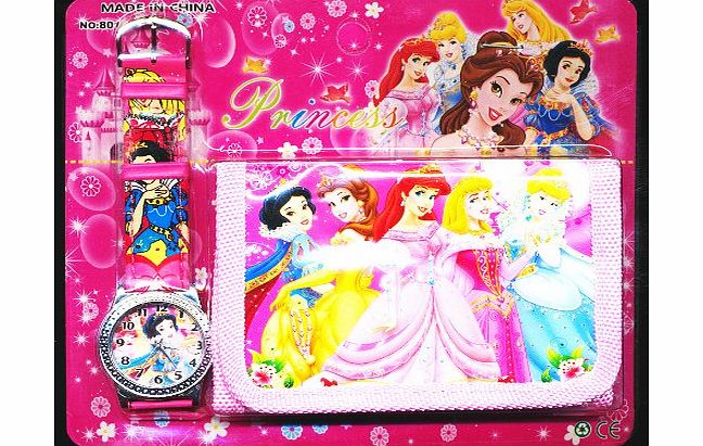 Happy Bargains Ltd Princess Childrens Watch Wallet Set For Kids Children Boys Girls Great Christmas Gift Gifts Present - Sold by Happy Bargains Ltd