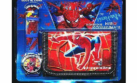 Spiderman Spidey Childrens Watch Wallet Set For Kids Children Boys Girls Great Christmas Gift Gifts Present - Sold by Happy Bargains Ltd