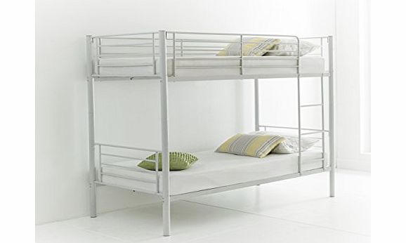 Happy Beds Cherry White Finished Quality Metal Bunk Bed With 2x Luxury Spring Mattress