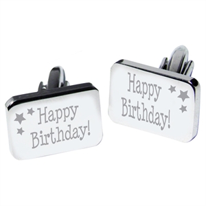 Happy Birthday Cufflinks with Cufflink Box